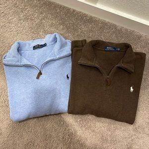 Two for One Deal Polo Ralph Lauren Quarter Zip Long Sleeve Pull Over Size L